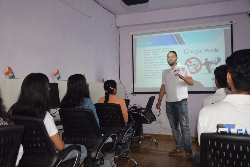One man is teaching and training students are learning about Google Algorithms at Gashwa Institute of Technical Education